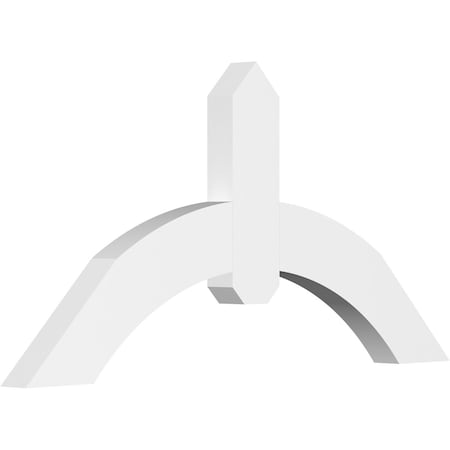 Ekena Millwork Archdale Architectural Grade PVC Gable Bracket, 36"W x 18"H x 2"D x 4"F, 12/12 Pitch GBP036X18X0204ARC00